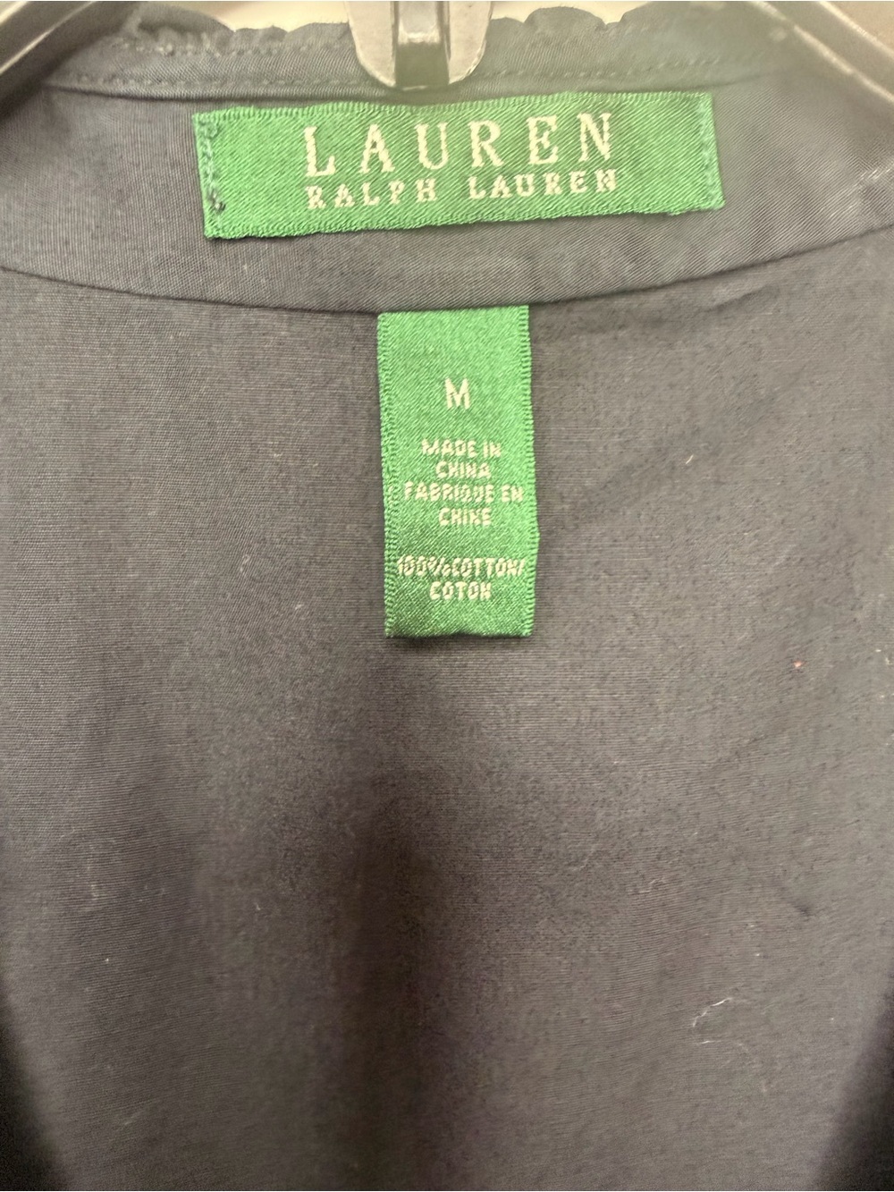 Ralph Lauren Black Sleeveless Ruffle-Front Button Top - Picture 2 of 6